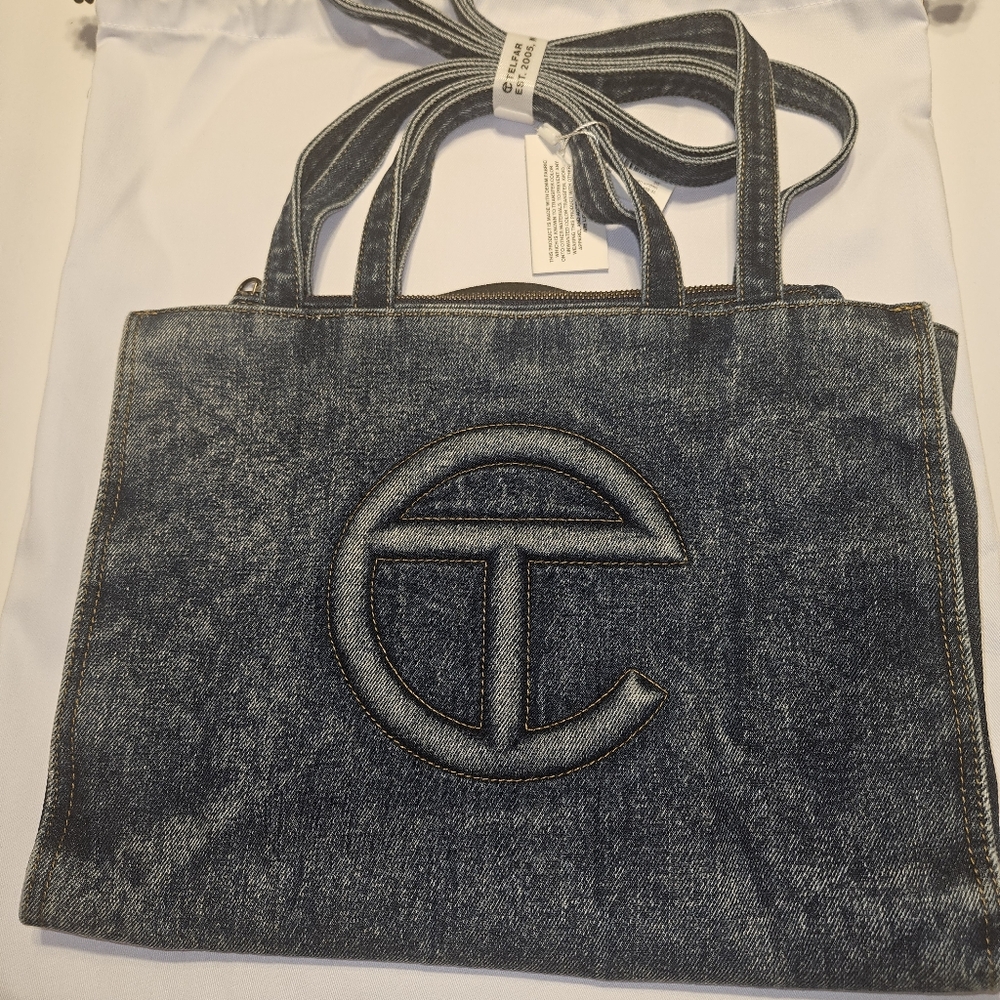 Telfar- Medium Denim Shopper - Blue - Picture 11 of 16